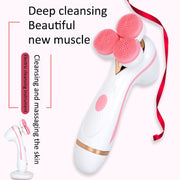 CNaier AE-878 USB Charging Silicone Face Skin Care Electric Facial Cleanser (Blue)