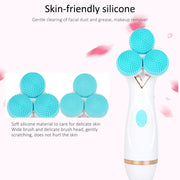 CNaier AE-878 USB Charging Silicone Face Skin Care Electric Facial Cleanser (Blue)