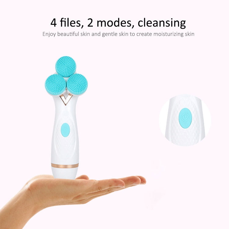CNaier AE-878 USB Charging Silicone Face Skin Care Electric Facial Cleanser (Blue)