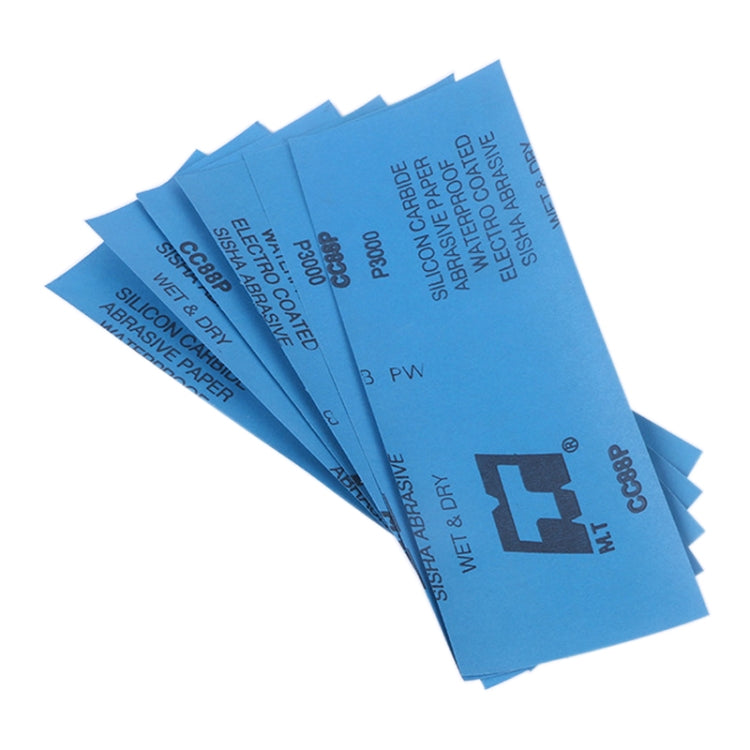 10pcs Grit 5000 Wet And Dry Polishing Grinding Sandpaper，Size: 23 x 9cm (Blue)