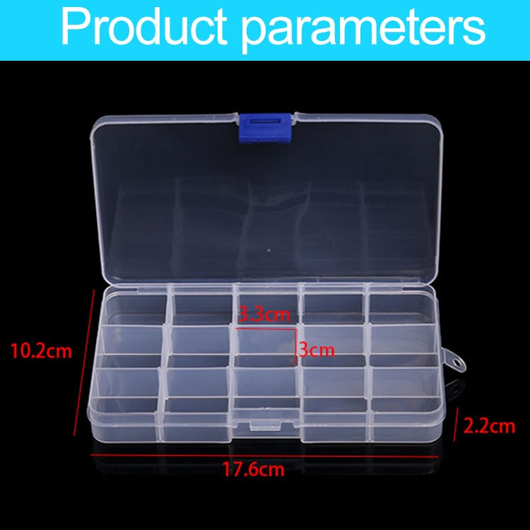 Removable Grid Plastic 15 Slots Box Organizer for Jewelry Earring Fishing Hook Small Accessories(White+Blue)