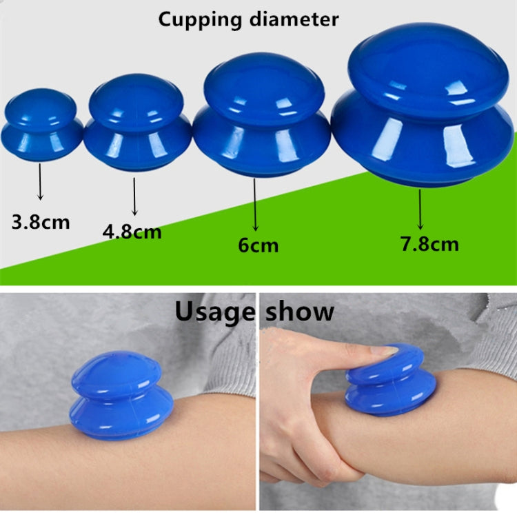 4 Cups / Set Health Care Body Massage Cupping Therapy Anti Cellulite Silicone Vacuum Cups(Blue)