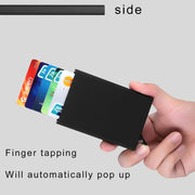 Antimagnetic Stainless Steel PU Business Card Holder Credit Card Case, Size: 10*6.2*0.8cm(Grey)