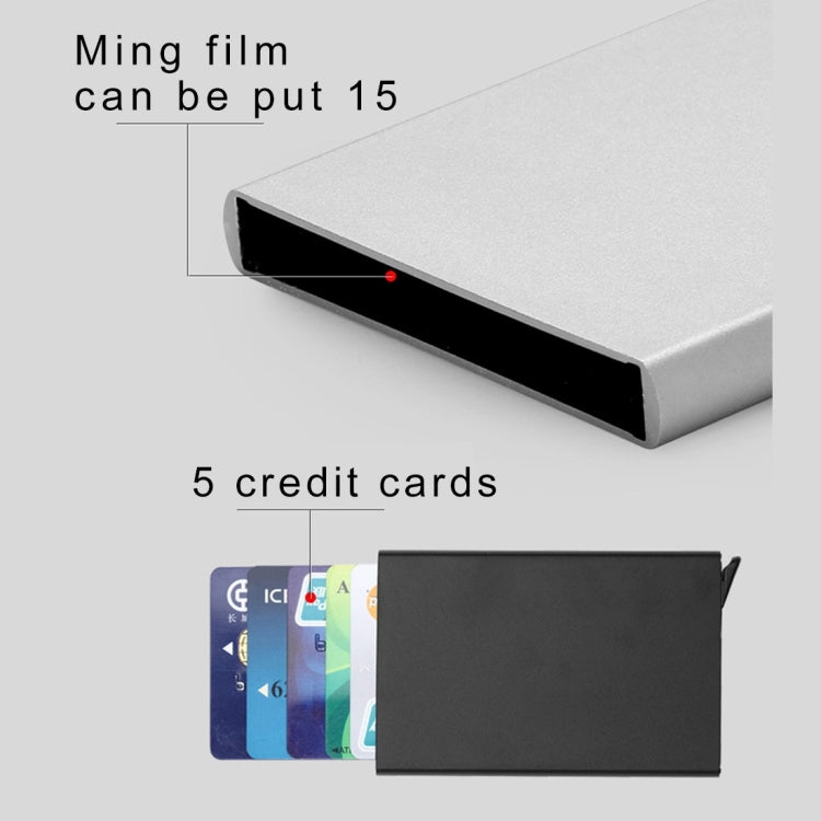 Antimagnetic Stainless Steel PU Business Card Holder Credit Card Case, Size: 10*6.2*0.8cm(Blue)
