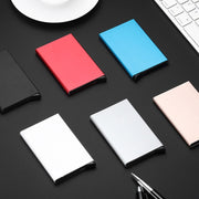 Antimagnetic Stainless Steel PU Business Card Holder Credit Card Case, Size: 10*6.2*0.8cm(Blue)