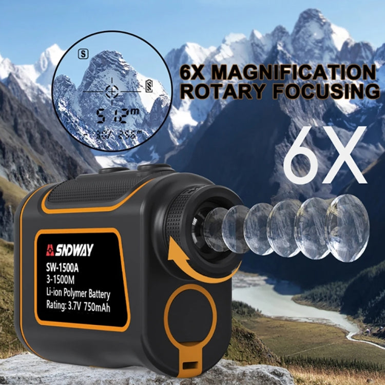 SNDWAY SW1500A Handheld Outdoor Water-resistant Telescope Range Finder Distance Measurer, 1500m