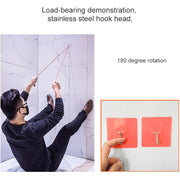 10pcs PVC + Stainless Steel Thick Plum Shape Seamless Adhesive Hook Water-resistant Transparent Strong Stick Hook Kitchen Wall Mount