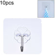 10pcs PVC + Stainless Steel Thick Plum Shape Seamless Adhesive Hook Waterproof Transparent Strong Stick Hook Kitchen Wall Mount - free shipping - PMC TechLife - Order now!