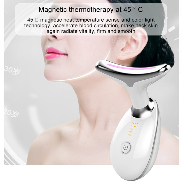 LED Color Light Wrinkle Neck Beauty Instrument (White)