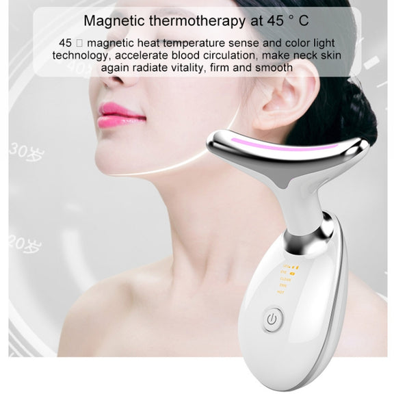 LED Color Light Wrinkle Neck Beauty Instrument (White)