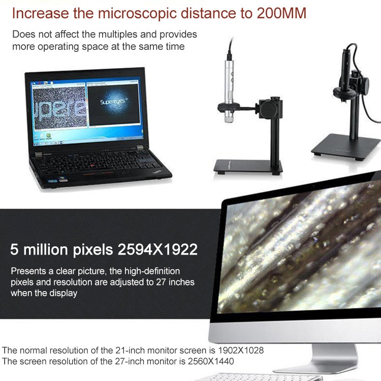 Supereyes B011 HD Digital Electronic Microscope Industrial Mobile Phone Repair Magnifying Glass