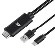 9572A USB Power Supply USB-C/Type-C to HDMI 4K Aluminum Alloy Cable, Length: 1.8m(Black) - Converter & Adapter by PMC TechLife | Online Shopping South Africa | PMC TechLife