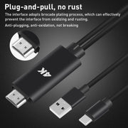 9572A USB Power Supply USB-C/Type-C to HDMI 4K Aluminum Alloy Cable, Length: 1.8m(Black)