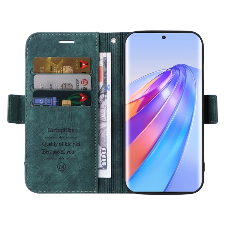For Honor X9a 5G / X40 5G / Magic5 Lite BETOPNICE Dual-side Buckle Leather Phone Case (Green)