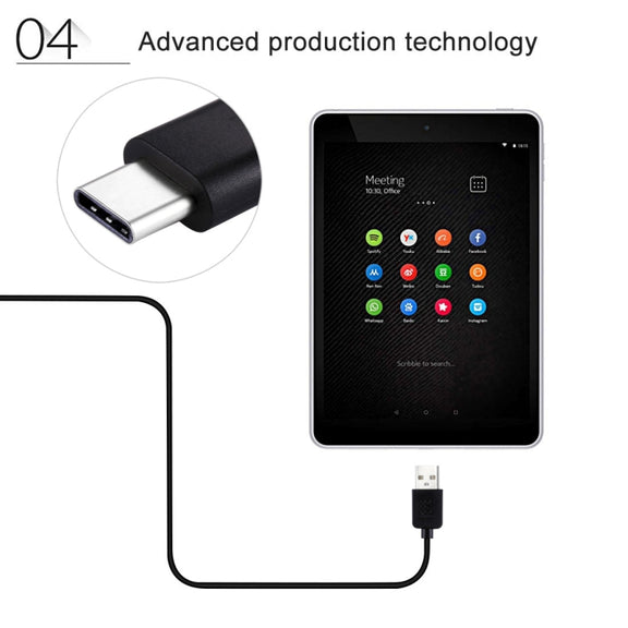 HAWEEL 1m USB-C / Type-C to USB 2.0 Data & Charging Cable(Black)