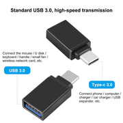 HAWEEL USB-C / Type-C Male to USB 3.0 Female OTG Data Transmission Adapter(Black)
