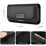 HAWEEL 6.1-6.8 inch Nylon Cloth Phone Belt Clip Horizontal Carrying Pouch with Card Slot (Black)