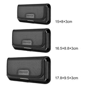 HAWEEL 6.1-6.8 inch Nylon Cloth Phone Belt Clip Horizontal Carrying Pouch with Card Slot (Black)