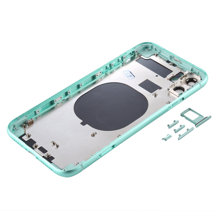 Back Housing Cover with SIM Card Tray & Side keys & Camera Lens for iPhone 11(Green)