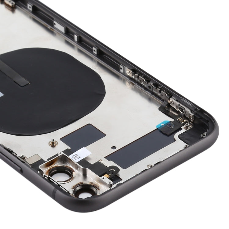 Battery Back Cover (with Side Keys & Card Tray & Power + Volume Flex Cable & Wireless Charging Module) for iPhone 11(Black)