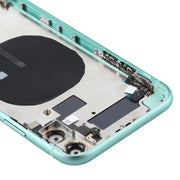 Battery Back Cover (with Side Keys & Card Tray & Power + Volume Flex Cable & Wireless Charging Module) for iPhone 11(Green)