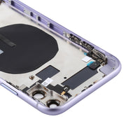 Battery Back Cover (with Side Keys & Card Tray & Power + Volume Flex Cable & Wireless Charging Module) for iPhone 11(Purple)