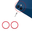 2 PCS Rear Camera Glass Lens Metal Protector Hoop Ring for iPhone 12(Red) - free shipping - PMC TechLife - Order now!