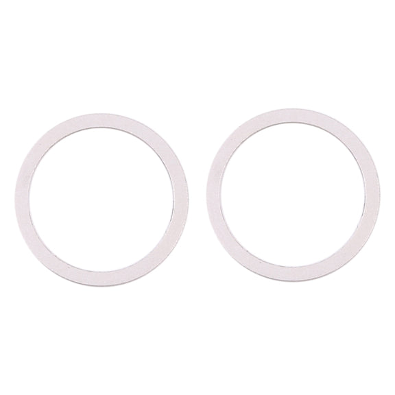 2 PCS Rear Camera Glass Lens Metal Protector Hoop Ring for iPhone 12(White)