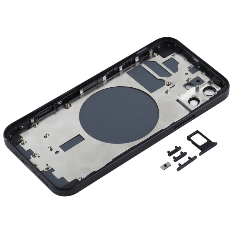 Back Housing Cover with SIM Card Tray & Side  Keys & Camera Lens for iPhone 12(Black)