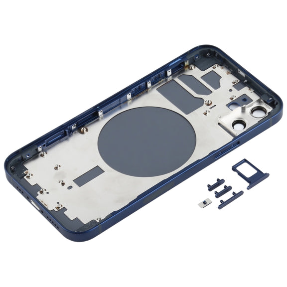Back Housing Cover with SIM Card Tray & Side  Keys & Camera Lens for iPhone 12(Blue)