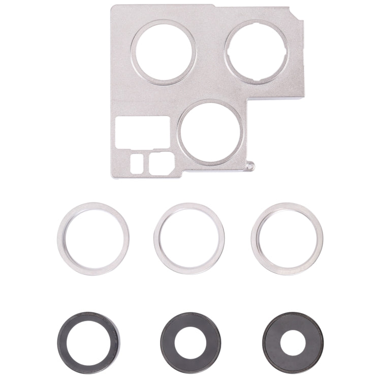 Camera Lens Cover With Retaining Bracket for iPhone 13 Pro Max(Silver)