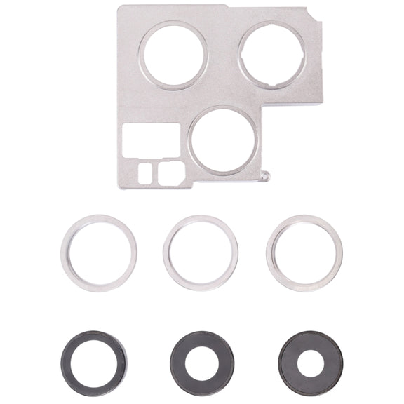 Camera Lens Cover With Retaining Bracket for iPhone 13 Pro Max(Silver)