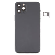 Battery Back Cover (with Side Keys & Card Tray & Power + Volume Flex Cable & Wireless Charging Module) for iPhone 11 Pro Max(Black)