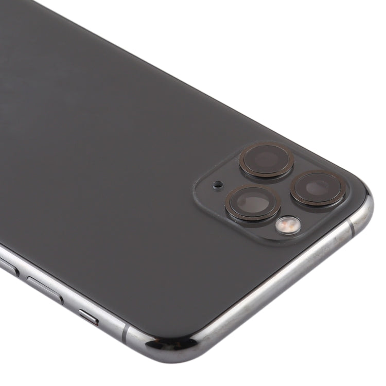 Battery Back Cover (with Side Keys & Card Tray & Power + Volume Flex Cable & Wireless Charging Module) for iPhone 11 Pro Max(Black)