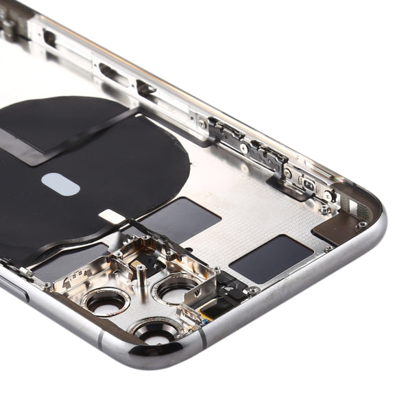 Battery Back Cover (with Side Keys & Card Tray & Power + Volume Flex Cable & Wireless Charging Module) for iPhone 11 Pro Max(Black)