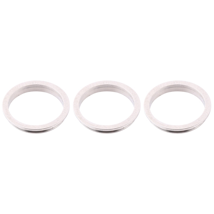 3 PCS Rear Camera Glass Lens Metal Protector Hoop Ring for iPhone 12 Pro Max(Silver)