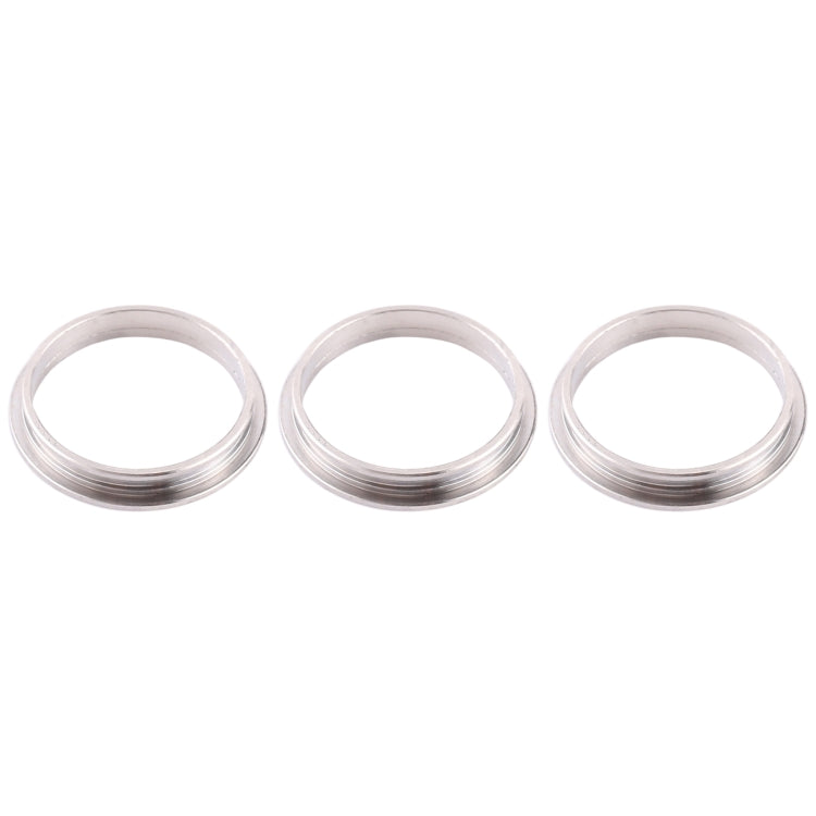 3 PCS Rear Camera Glass Lens Metal Protector Hoop Ring for iPhone 12 Pro Max(Silver)