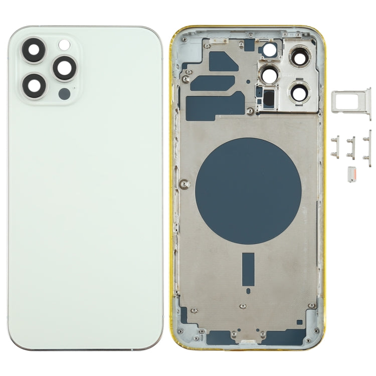 Back Housing Cover with SIM Card Tray & Side keys & Camera Lens for iPhone 12 Pro Max(White)