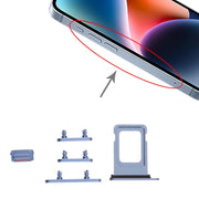 SIM Card Tray + SIM Card Tray + Side Keys for iPhone 14 (Blue)