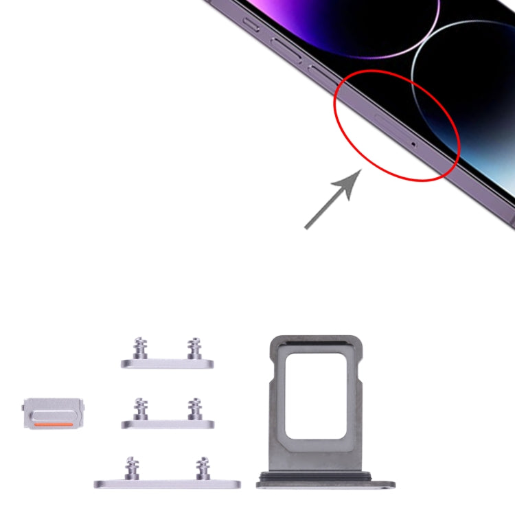 SIM Card Tray + SIM Card Tray + Side Keys for iPhone 14 Pro (Purple)