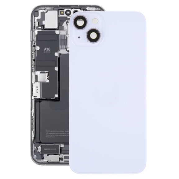 Glass Battery Back Cover with Holder for iPhone 14 Plus(Purple)
