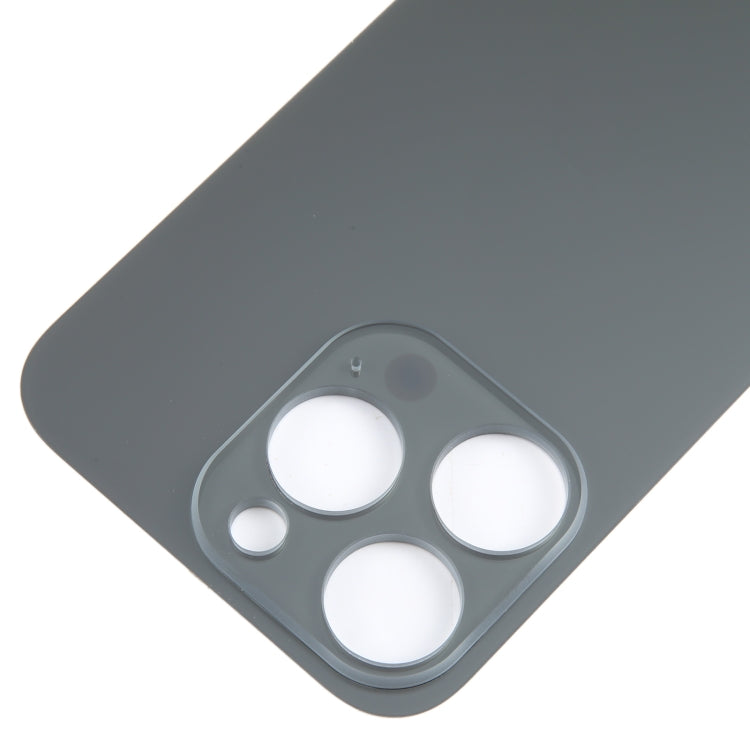 For iPhone 15 Pro Easy Replacement Big Camera Hole Glass Back Battery Cover(Black)