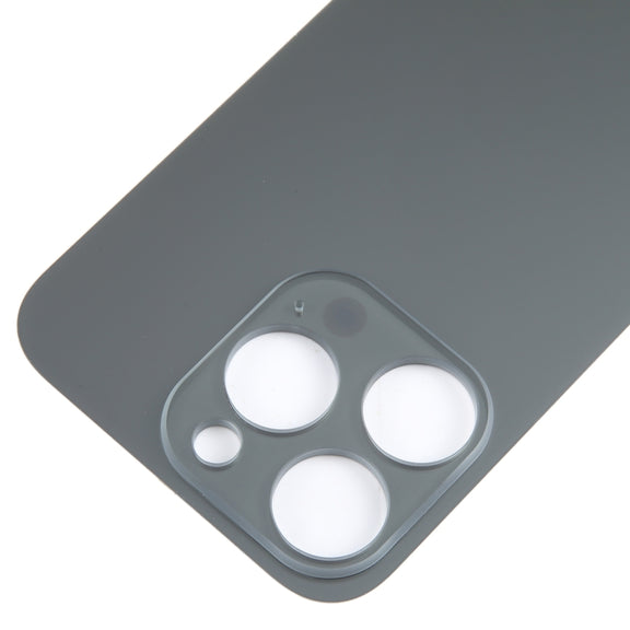 For iPhone 15 Pro Easy Replacement Big Camera Hole Glass Back Battery Cover(Black)