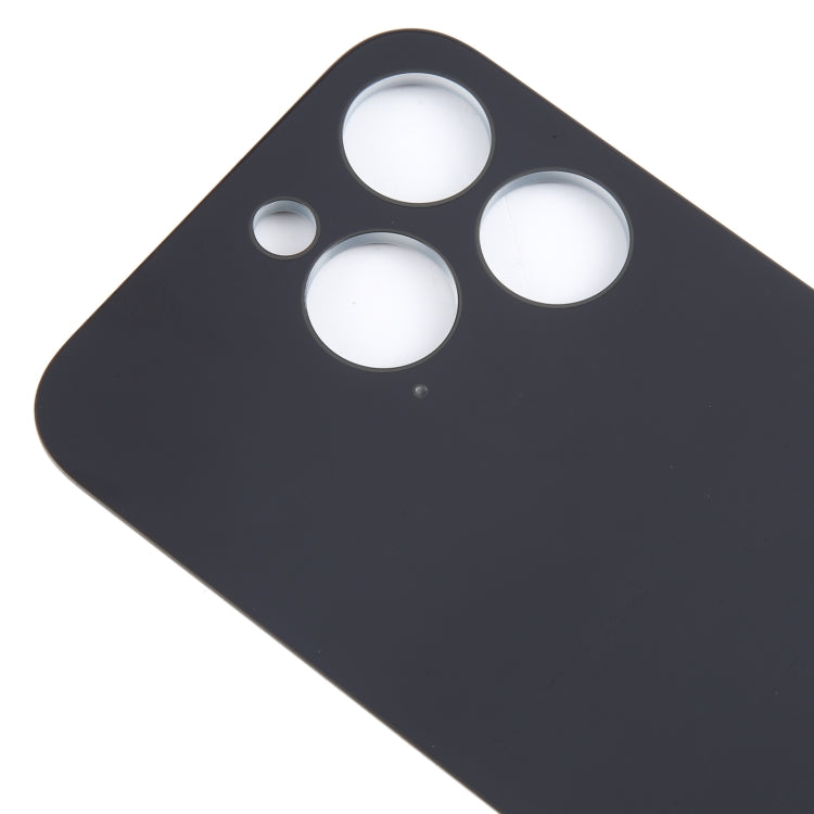 For iPhone 15 Pro Easy Replacement Big Camera Hole Glass Back Battery Cover(Black)