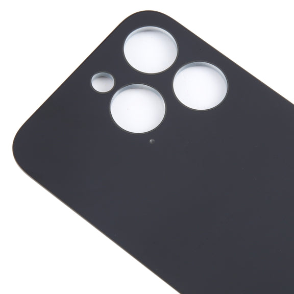 For iPhone 15 Pro Easy Replacement Big Camera Hole Glass Back Battery Cover(Black)