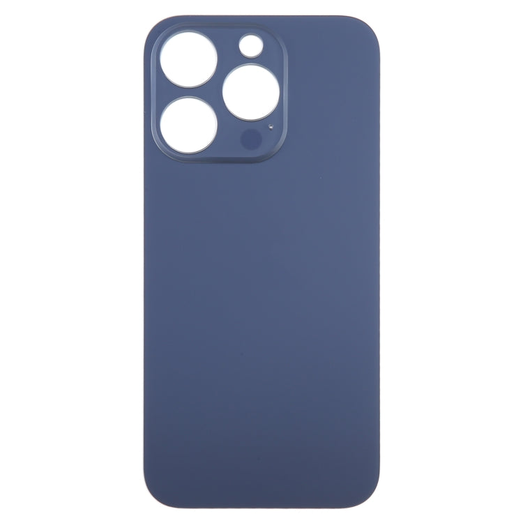 For iPhone 15 Pro Easy Replacement Big Camera Hole Glass Back Battery Cover(Blue)