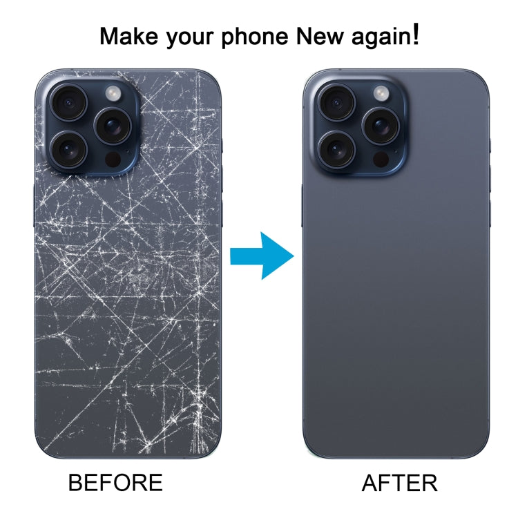 For iPhone 15 Pro Easy Replacement Big Camera Hole Glass Back Battery Cover(Blue)