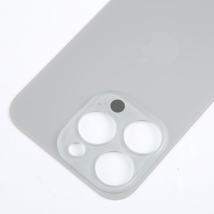 For iPhone 15 Pro Easy Replacement Big Camera Hole Glass Back Battery Cover(Titanium)