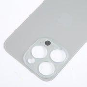 For iPhone 15 Pro Easy Replacement Big Camera Hole Glass Back Battery Cover(Titanium)
