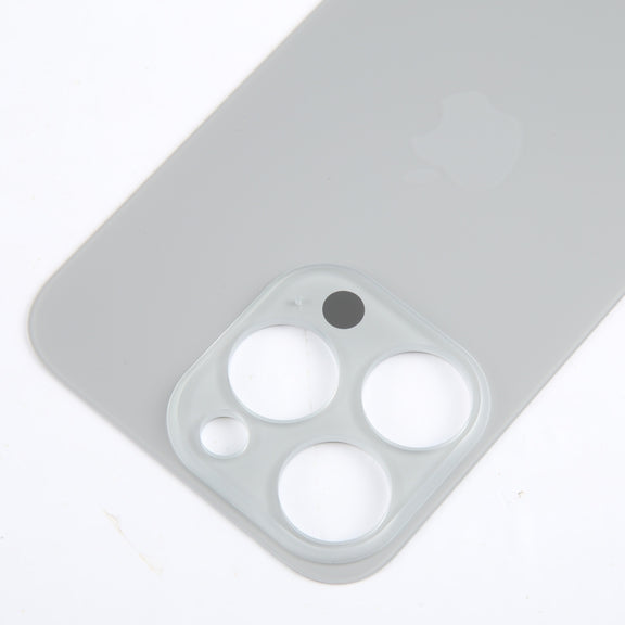 For iPhone 15 Pro Easy Replacement Big Camera Hole Glass Back Battery Cover(Titanium)